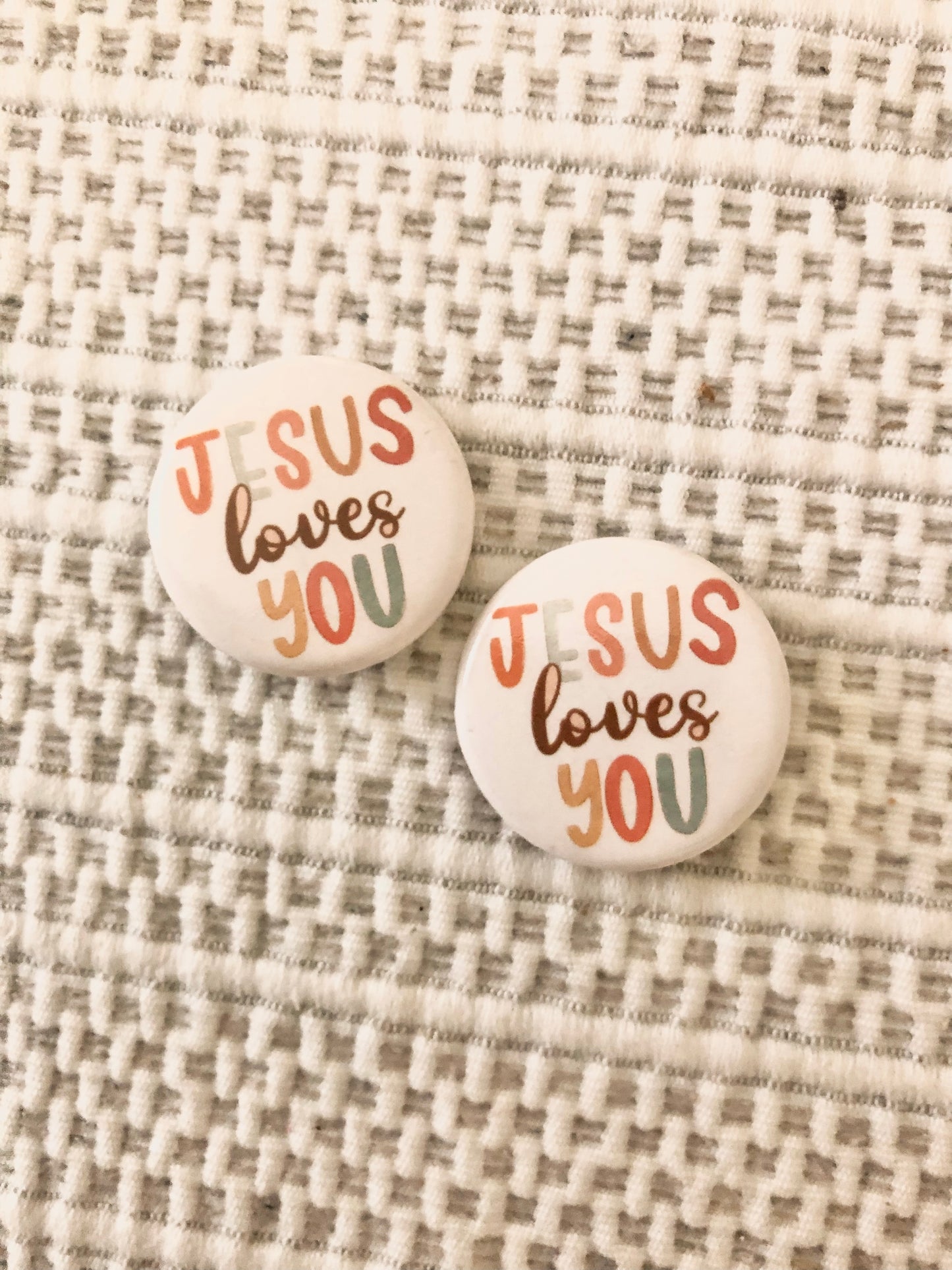 Jesus Loves You Mini Pinback Button