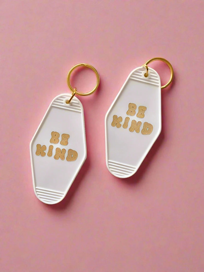 Be Kind White Acrylic Keychain