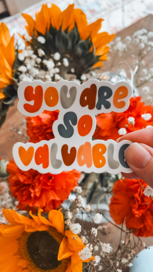 You Are So Valuable Vinyl Sticker