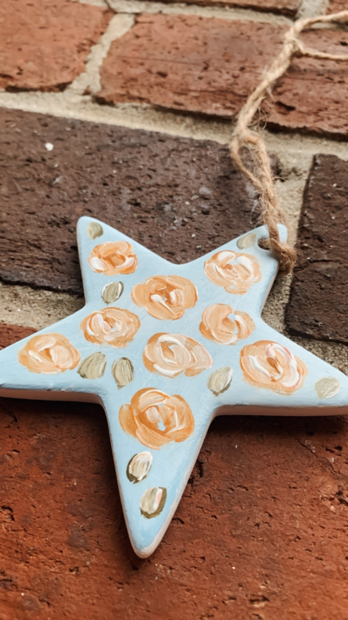 Painted Star Ceramic Ornament