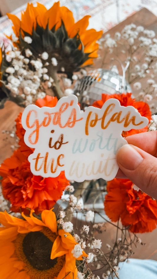 God's Plan Is Worth The Wait Vinyl Sticker