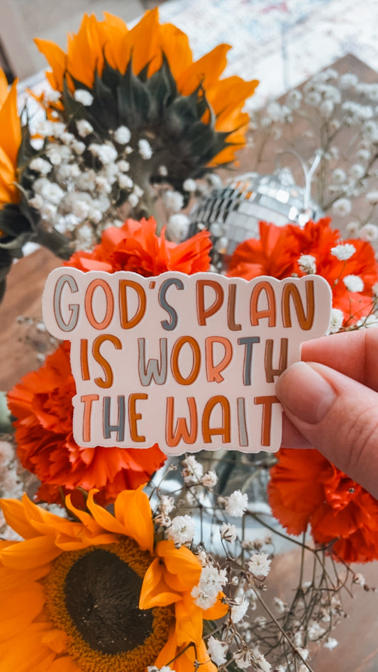 God's Plan Is Worth The Wait Vinyl Sticker