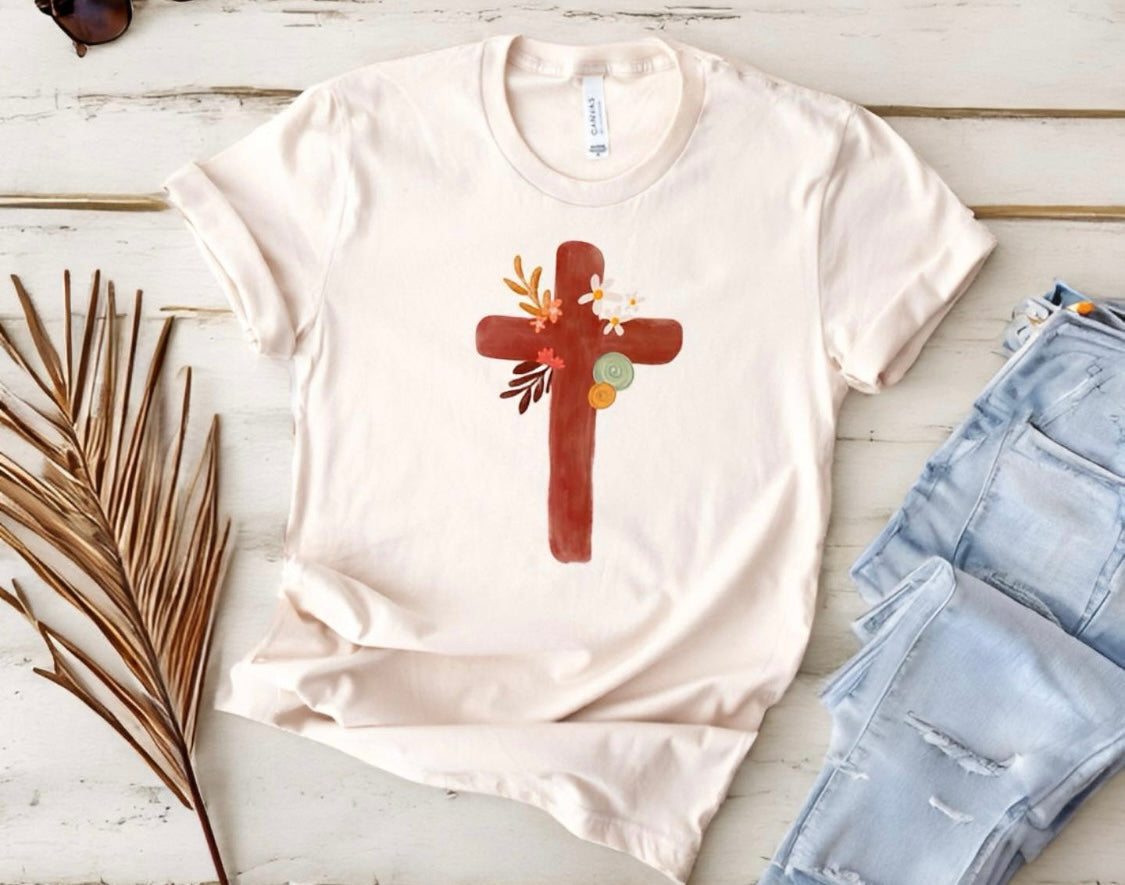 Floral Cross T-Shirt