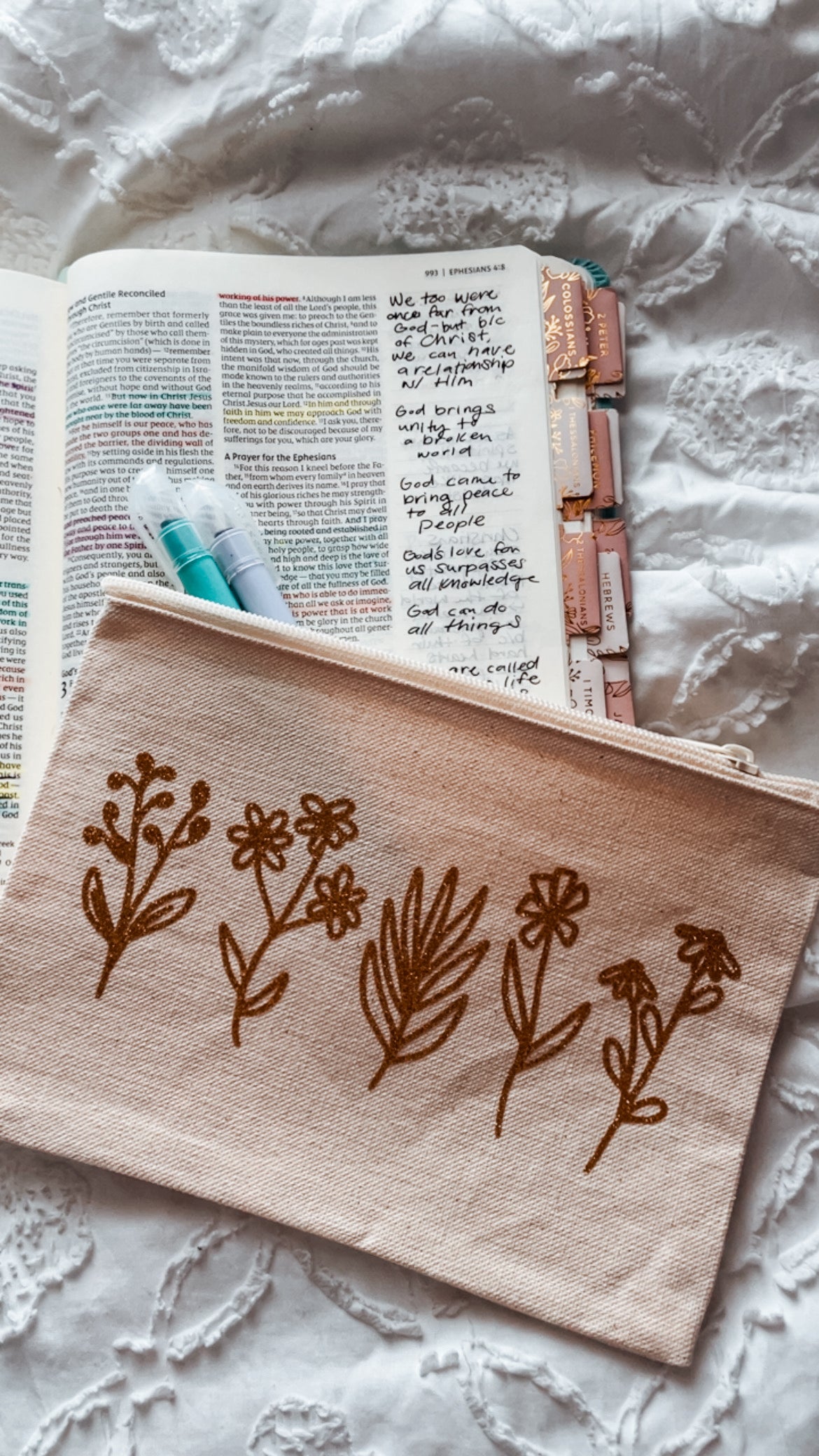 Boho Floral Pencil Pouch