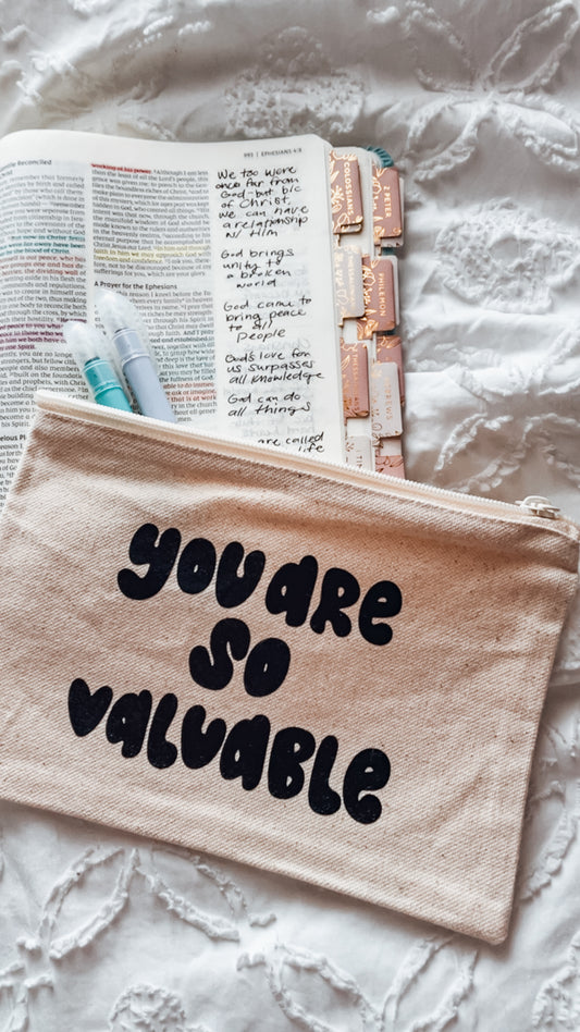 You Are So Valuable Black Pencil Pouch