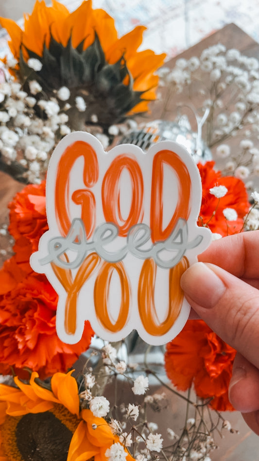 God Sees You Vinyl Sticker