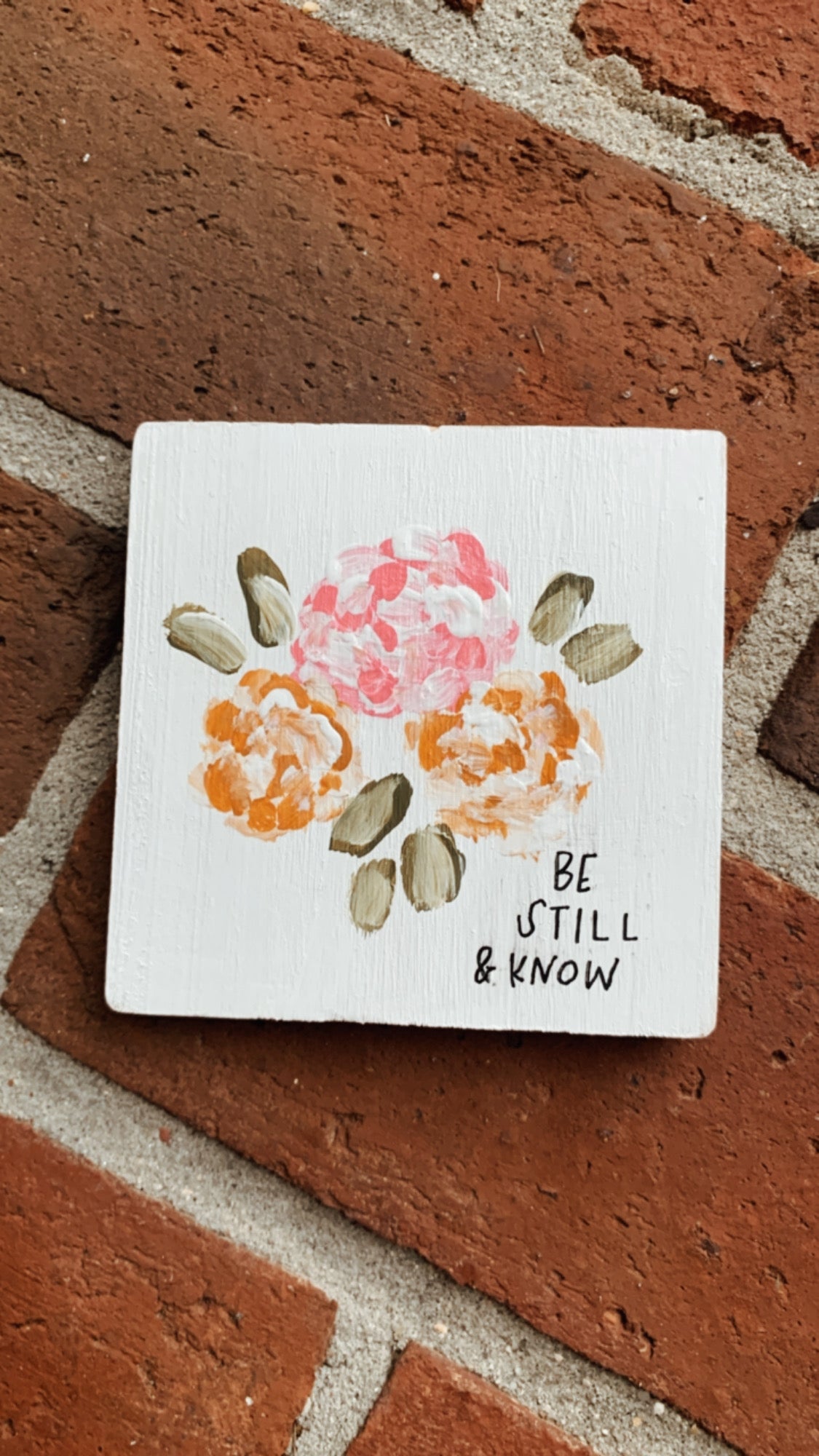 Be Still & Know Hand-Painted Wooden Coaster