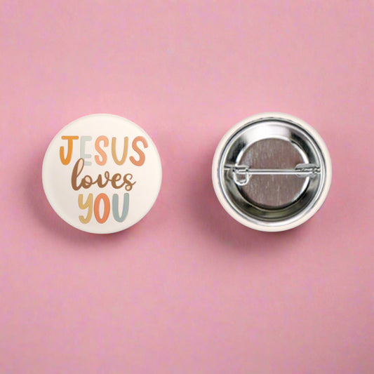 Jesus Loves You Mini Pinback Button