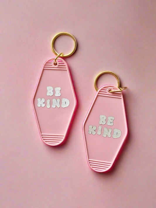 Be Kind Pink Acrylic Keychain