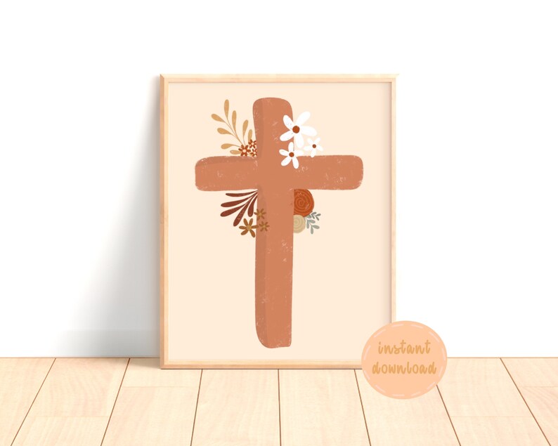 Floral Cross Digital Print