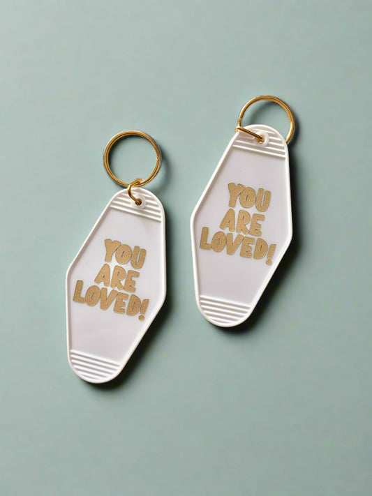 You Are Loved White Acrylic Keychain